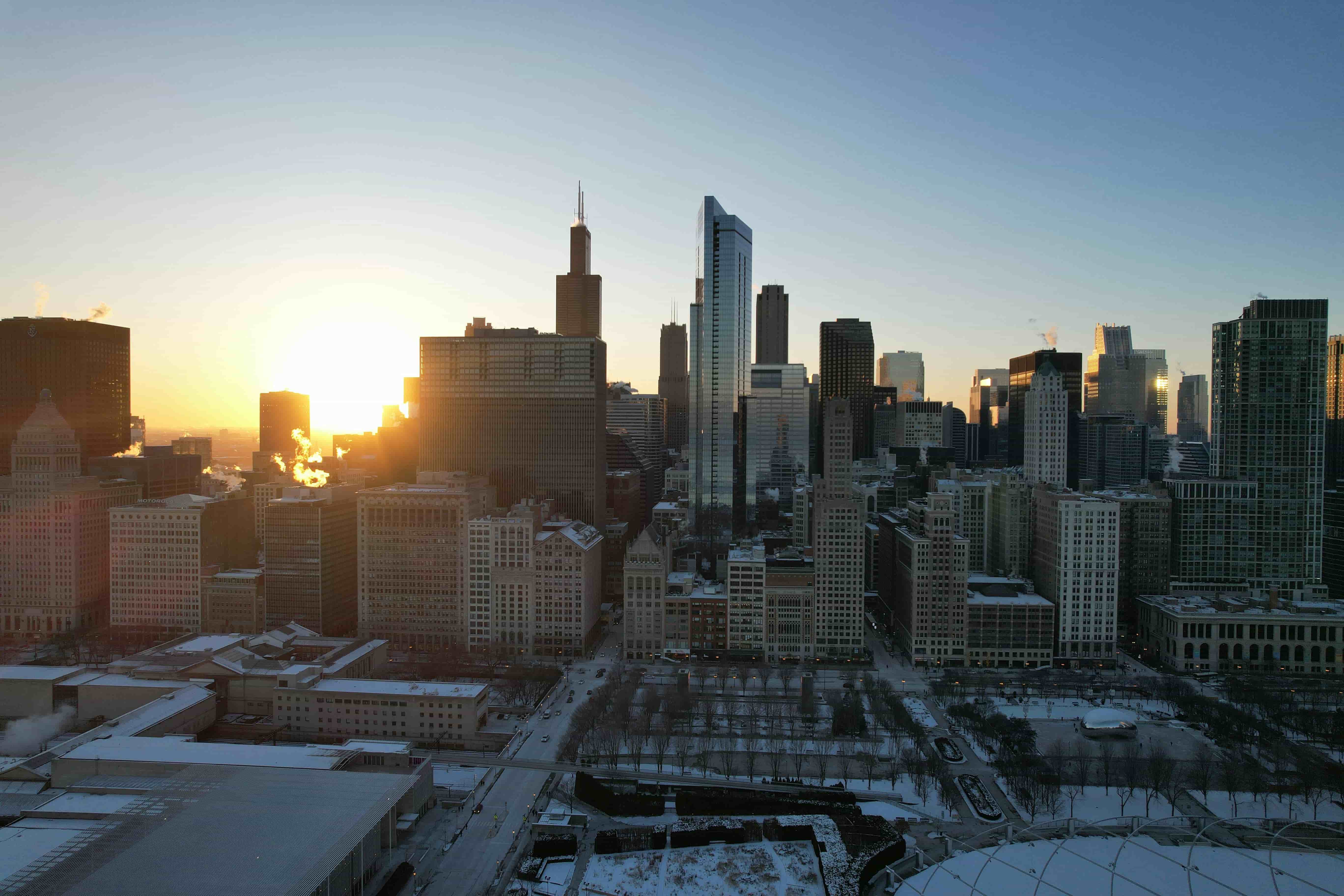 Downtown Chicago sunrise